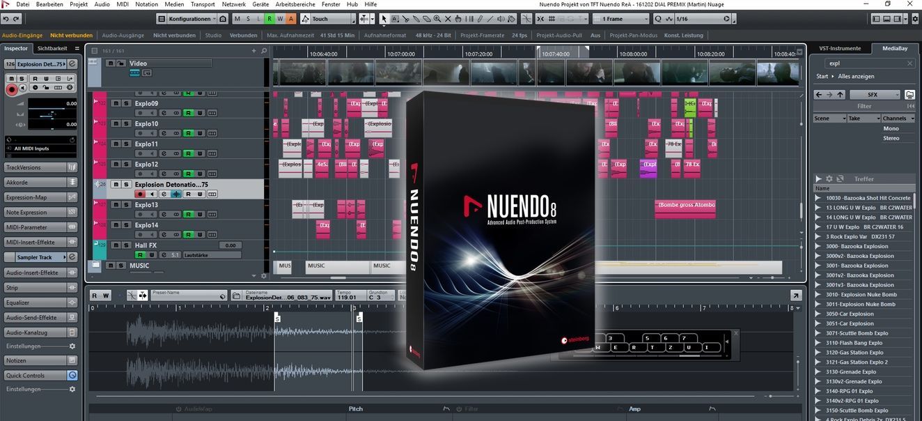 We use DAWs such as Studio One Pro 3 and Nuendo 8